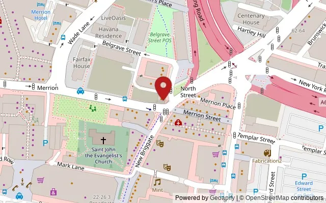 Map showing the location of 61A New Briggate, Leeds LS2 8JD