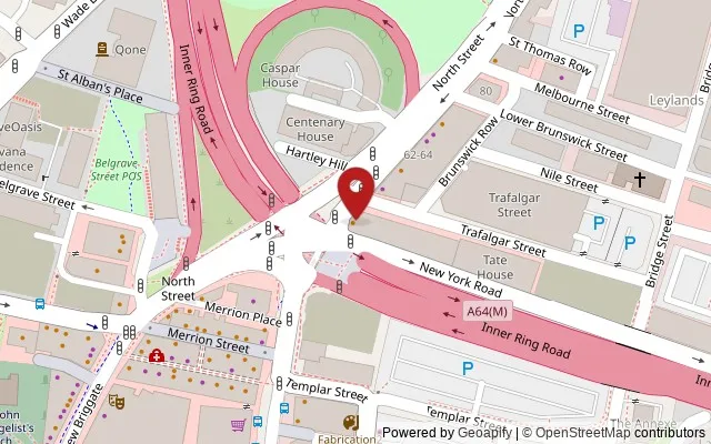 Map showing the location of Crispin House, New York Road, Leeds LS2 7PF