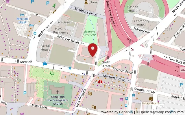 Map showing the location of 3 Cross Belgrave Street, Leeds LS2 8JP