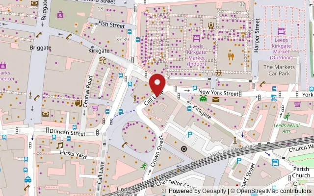 Map showing the location of First Floor, 1 Call Lane, Leeds LS1 7DH,