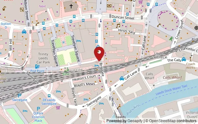 Map showing the location of Lower Briggate, Leeds LS1 6ER