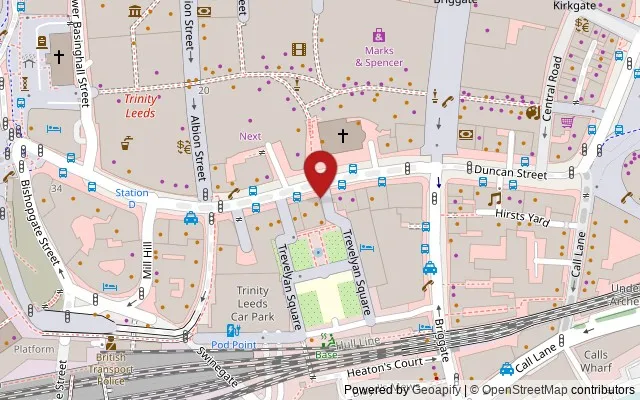 Map showing the location of 19 Boar Lane, Leeds LS1 6EA