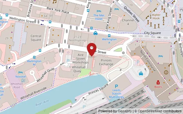Map showing the location of 26 Aire Street, Leeds LS1 4HT