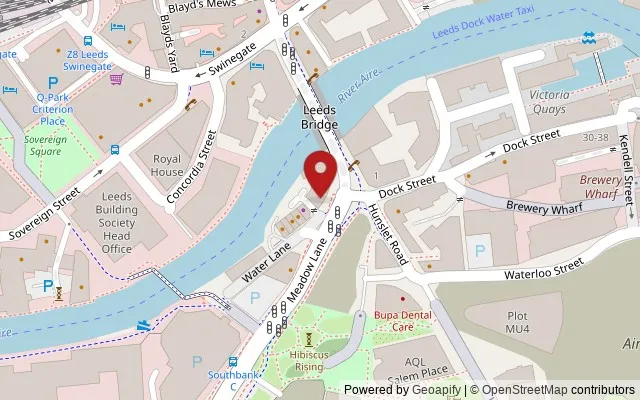 Map showing the location of 28-32 Bridge End, Leeds LS1 4DJ