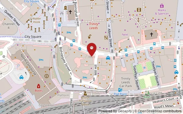 Map showing the location of 31 Boar Lane, Leeds LS1 5DF