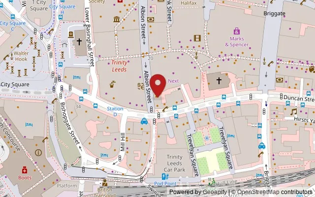 Map showing the location of 1st Floor Trinity Square, Leeds LS1 6HW